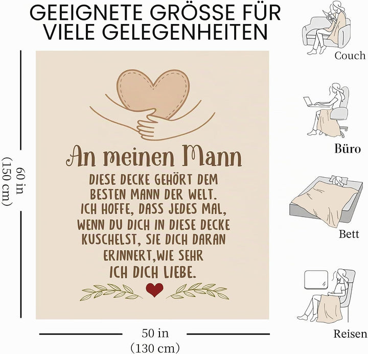 Amorea An Meinen Mann Ich hoffe DASS jedes Mal wenn du Dich in Diese Decke kuschelst sie Dich daran