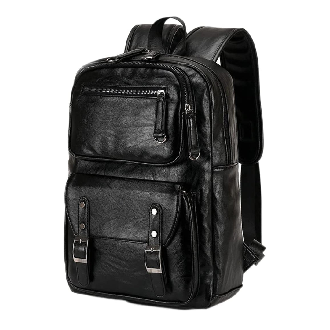 Liummrcy Retro echter PU Rucksack, Mann lässig echte PU Daypack, männliche Business School Büro Frei