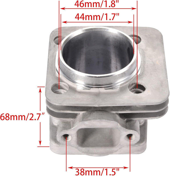 WOOSTAR 44mm Grosse Bohrung Zylinder mit Luftfilter mit Zündspule und Kolbenmotor Umbausatz Ersatz f