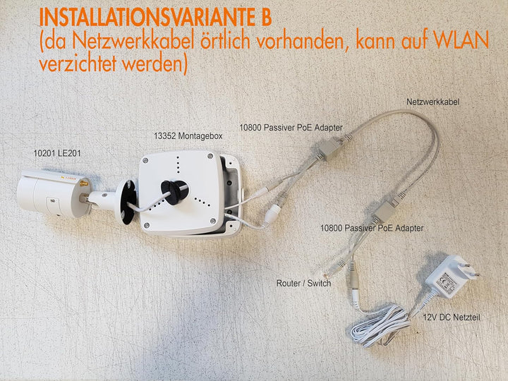 Lupus Electronics 13352 Montagebox für die Professionelle Installation der Kameras LE139, LE201, LE2