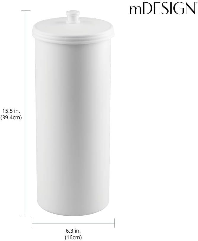 mDesign grosser Toilettenpapierbehälter mit Deckel - Toilettenpapieraufbewahrung aus Kunststoff (Dur