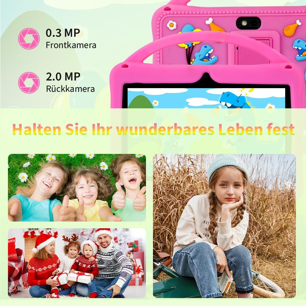 Veidoo 7-Zoll Android Tablet für Kinder, 2 GB RAM, 32 GB Speicher, AIWAWA Apps mit Elternkontrollen,