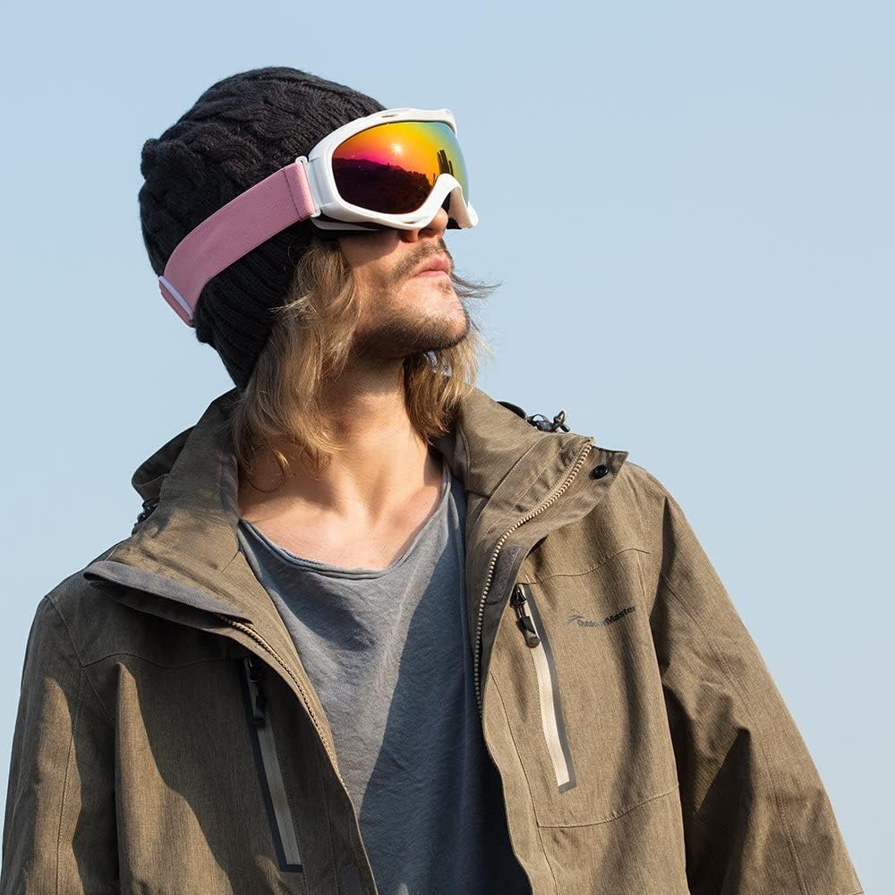 OutdoorMaster Unisex Skibrille OTG für Damen und Herren, Snowboard Brille Schneebrille 100% UV-Schut