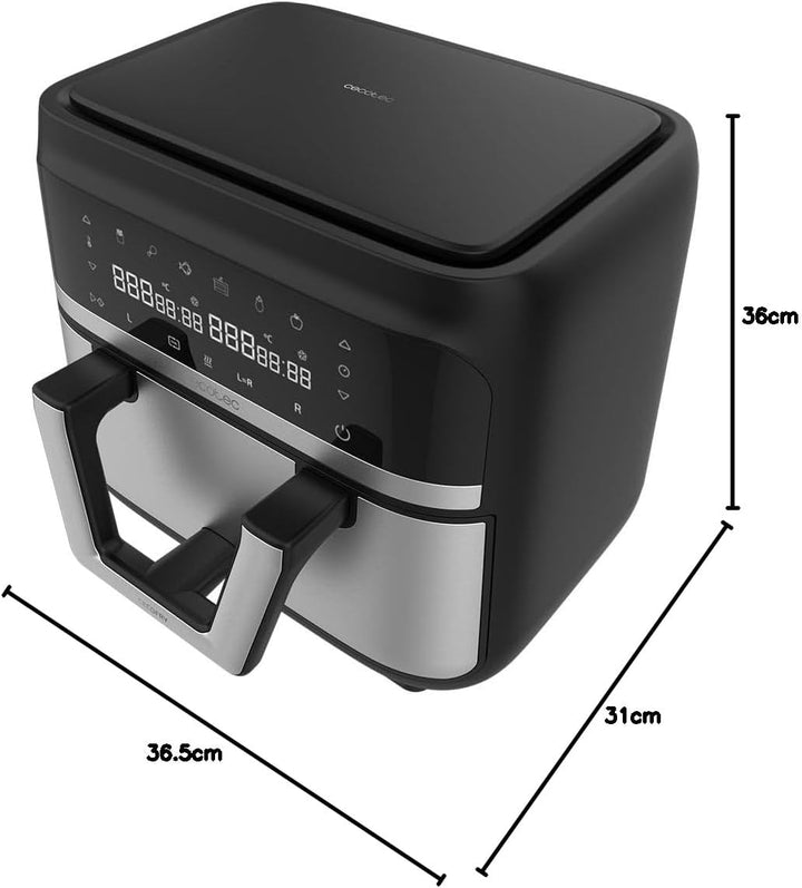 Cecotec HeissluftfritteuseCecofry Dual 9000 9 L. 2850 W, digital und kompakt, doppelte Temperatur, P