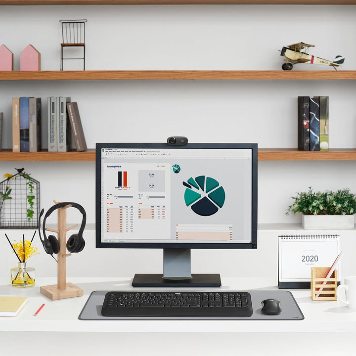 Logitech C270 Webcam, HD 720p, 60° Sichtfeld, Fester Fokus, Belichtungskorrektur, USB-Anschluss, Rau