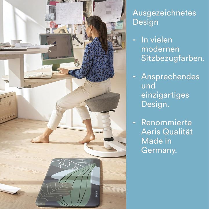 aeris Swopper Air – Ergonomischer Hocker mit extra weicher Polsterung – Bürohocker höhenverstellbar