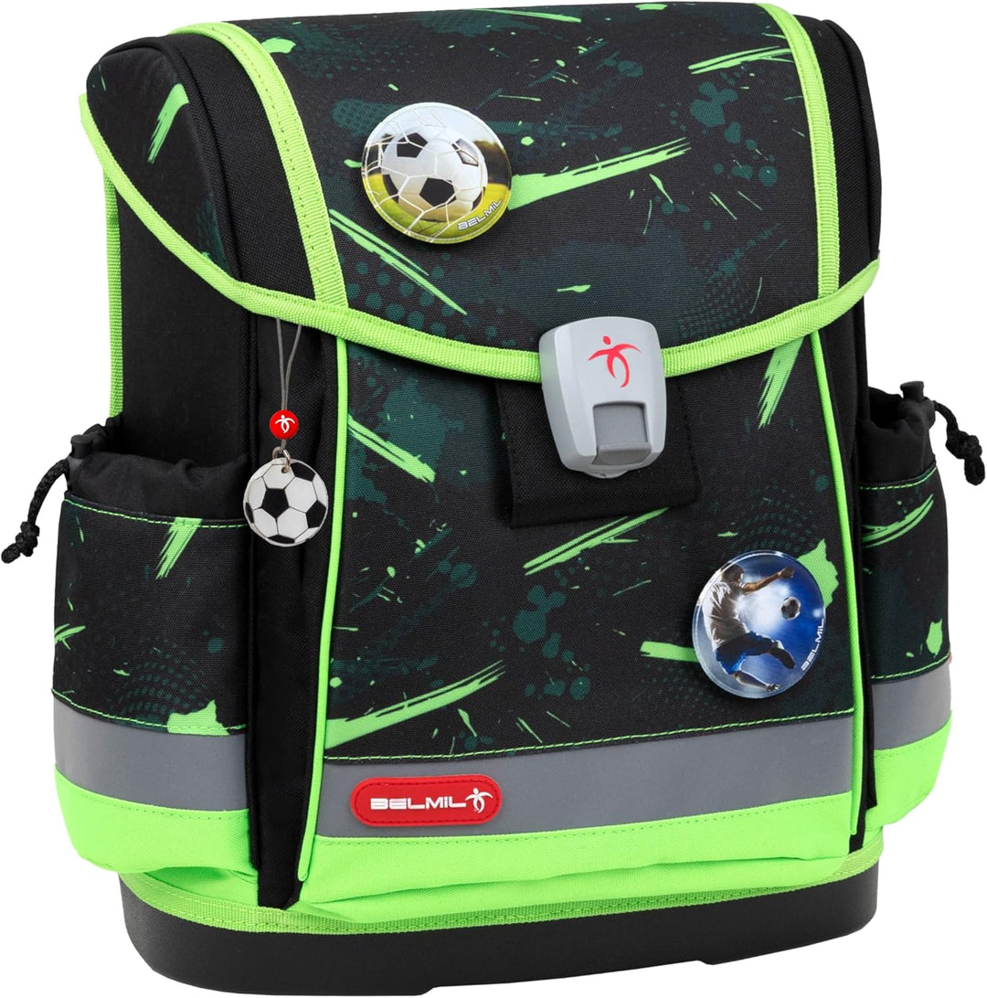 Belmil Classy Plus Schulranzen Set 5-teilig mit Brustgurt (405-78/AG/S) Neon Sport, Neon Sport