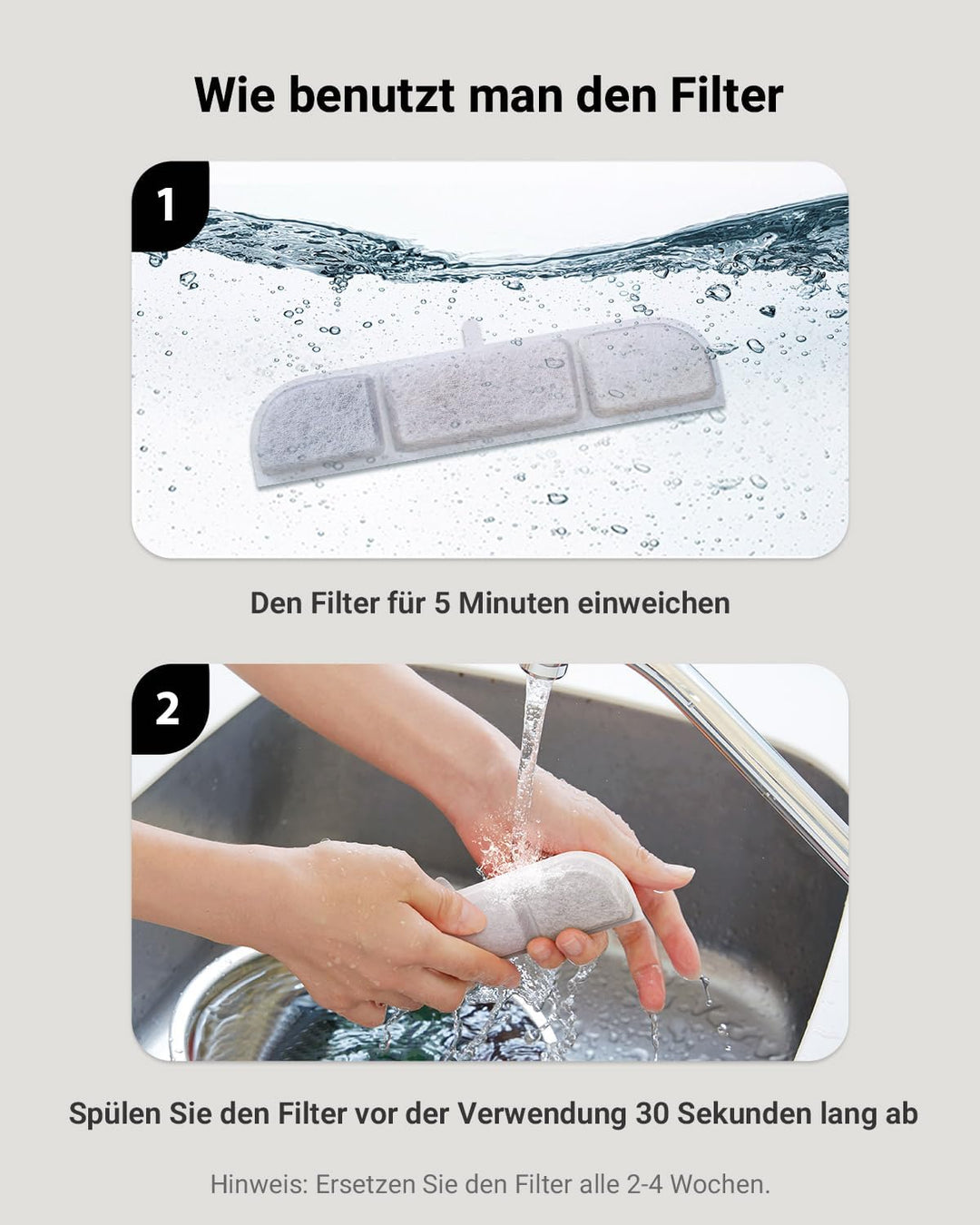 DownyPaws Trinkbrunnen für Katze kabellos Filter 16 STK Für DPWFP6 16 Filter, 16 Filter