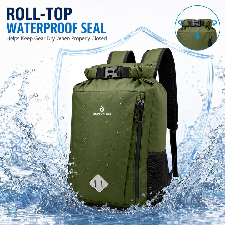 Dry Bag Rucksack,20L IPX8 wasserdichte Rucksack Rolltop mit Handyhülle,Wasserfester Tasche Schwimmen