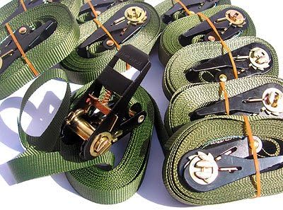 6 SPANNGURTE 4 m mit ZURRRATSCHE 0,8 t EN-12195-2 Zurrgurte 4m (Grün), Grün