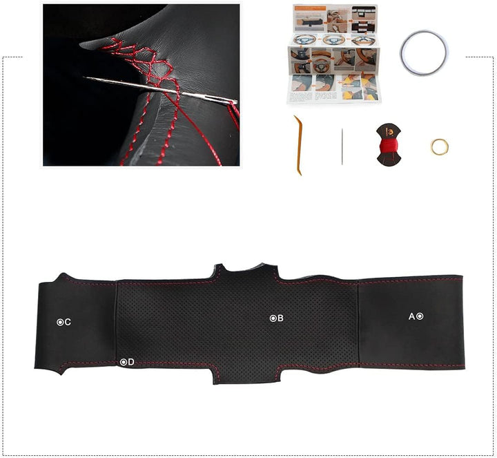 MEWANT Lenkradbezug für E46 E39 330i 540i 525i 530i 330 Ci M3 2001–2003 Lenkradhülle Schwarz mit Kun