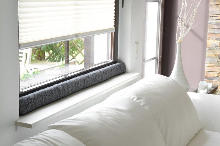 K. & N. Schurwolle 551 Schurwoll-Zugluftstopper für Fenster 150 cm, Anthrazit