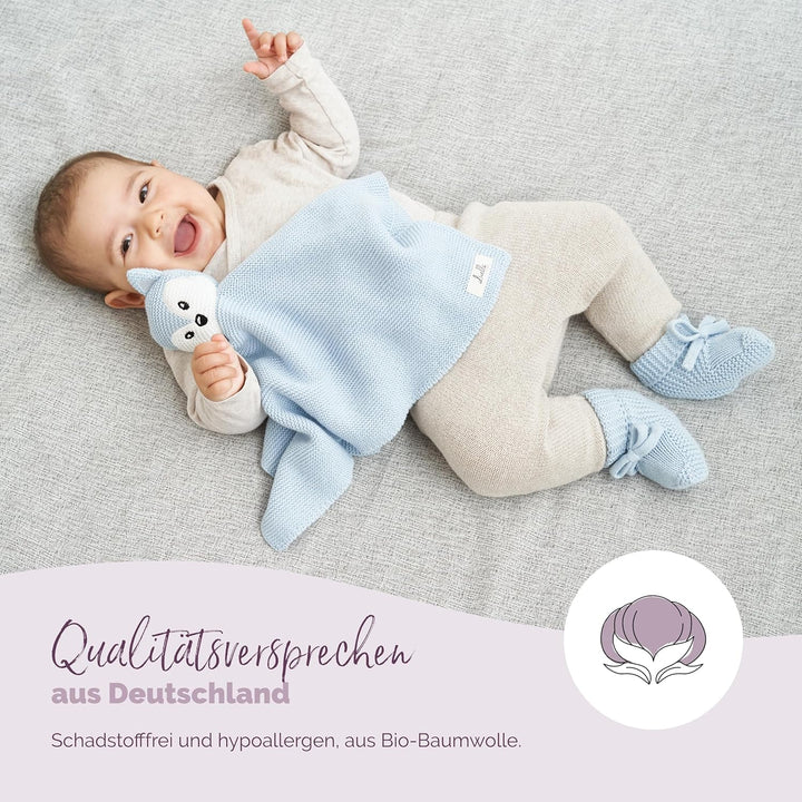 Livella Kuscheltuch „Fuchs“ mit Söckchen - Reine Bio-Baumwolle – Premium Schmusetuch, Kuscheldecke,