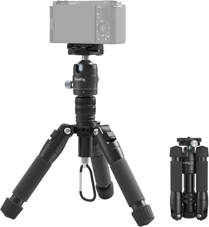 SMALLRIG Aluminium Mini Stativ Tripod 20"/52 cm Desktop Stativ mit 360° Kugelkopf, kompaktes Kamera