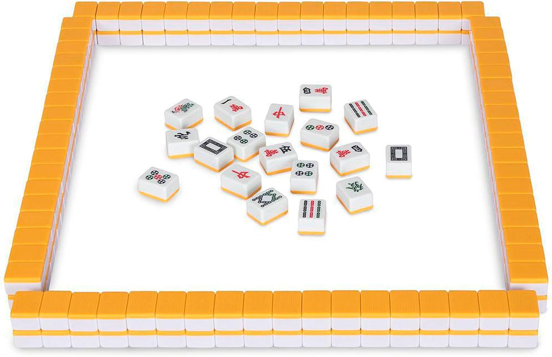Yellow Mountain Imports Professionelles Chinesisches Mahjong-Spielset, “Double Happiness” (Gelb) mit