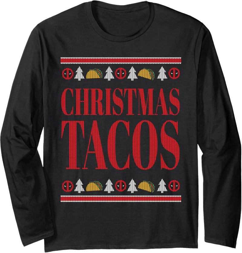 Marvel Deadpool Wade Wilson Christmas Tacos Holiday Langarmshirt