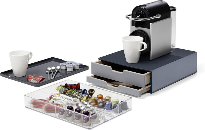 Durable Coffee Point Box S Aufbewahrungsbox (mit 2 Schubladen für Kaffee/Tee, Cateringbox für Kaffee