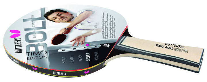 Butterfly Timo Boll Tischtennisschläger - ITTF zugelassen Silver, schwarz-silver 85015, Silver, schw