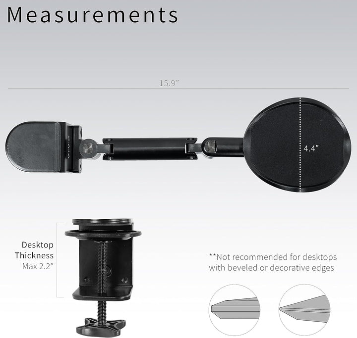 VIVO Universal Clamp-on Armlehne, Schreibtischwiege, drehbares Ellenbogenkissen, oberhalb des Tische