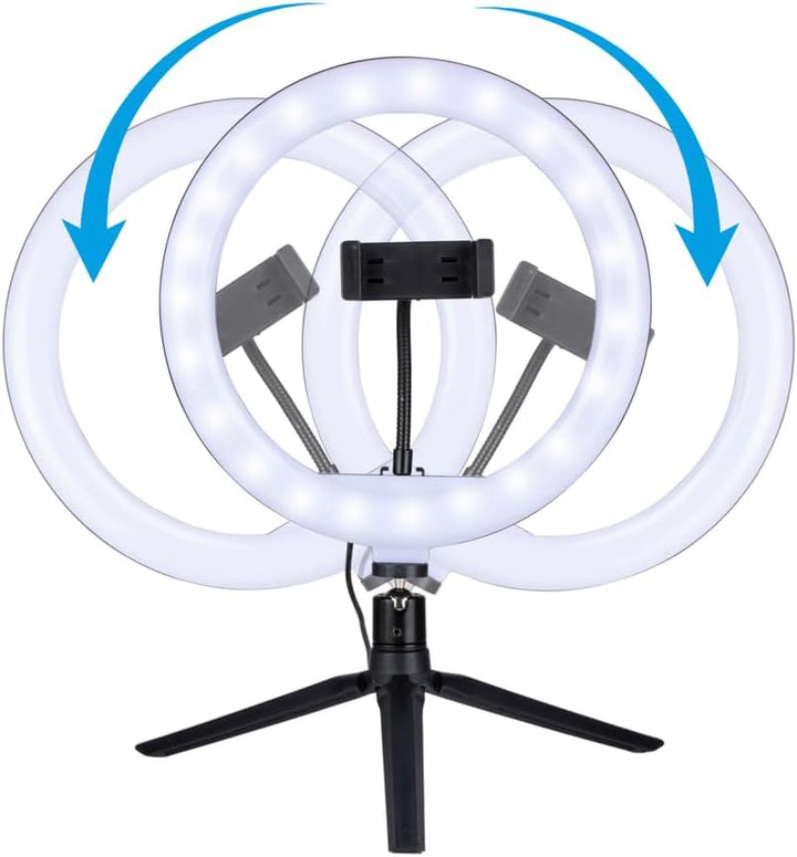 GRUNDIG LED Ringlicht mit Stativ - 150 LEDs, Handystativhalter, USB, Verstellbar, Farb- und Helligke