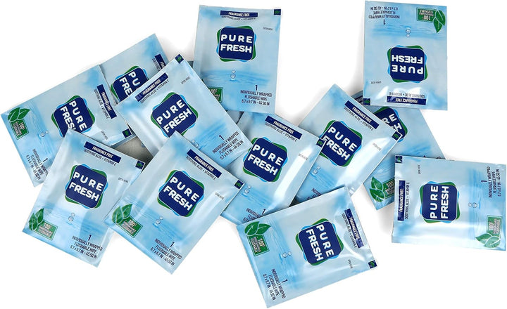 PureFresh Feuchttücher, spülbar, einzeln verpackt, für Reisen, 40 Stück