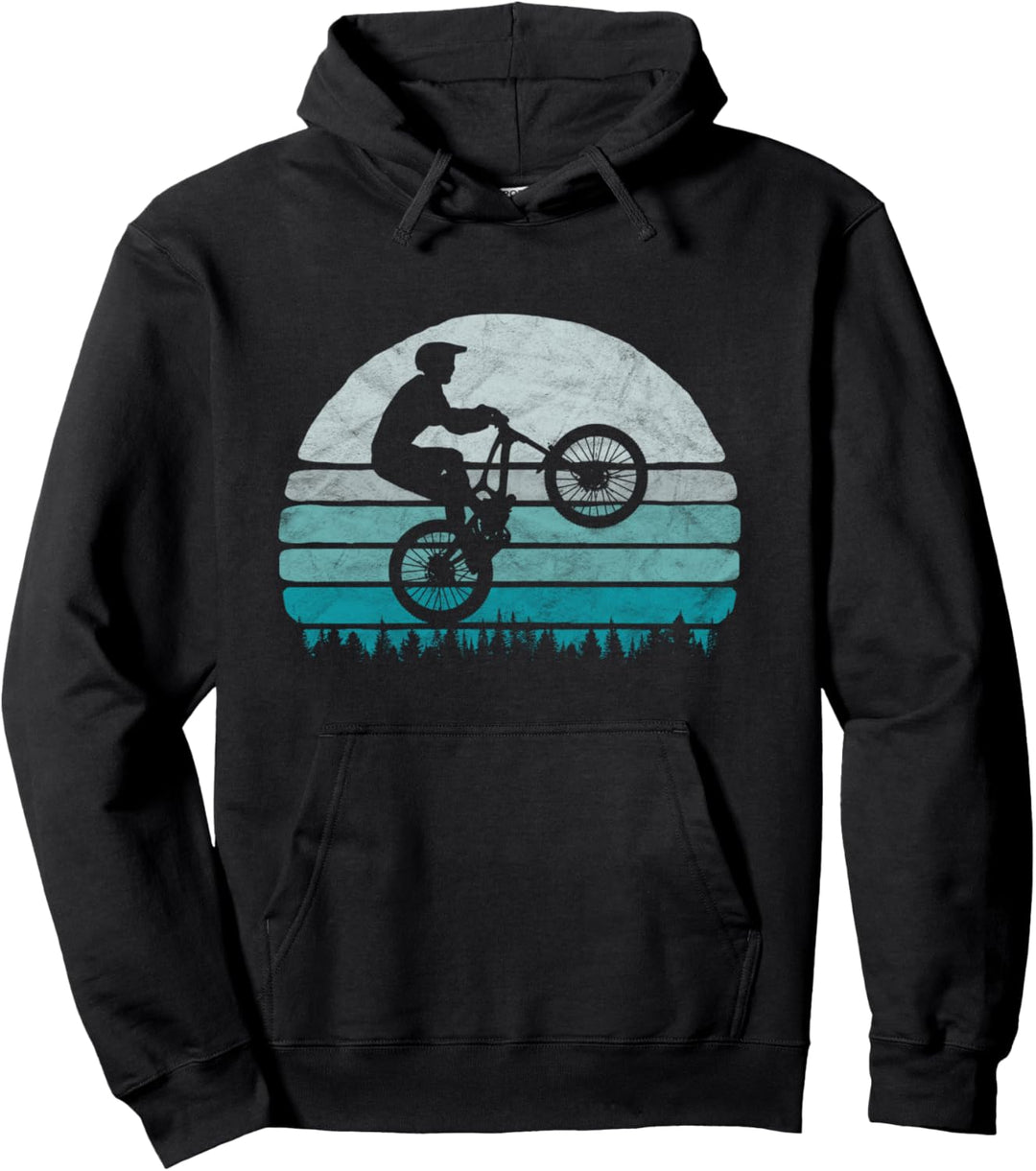 Vintage Mountain Bike & Eighties Sun MTB 80s Vibe Pullover Hoodie