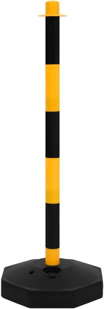 vidaXL Kettenpfosten Set mit 10m Kunststoffkette Absperrpfosten Pfosten Poller Kette Absperrkette Ab
