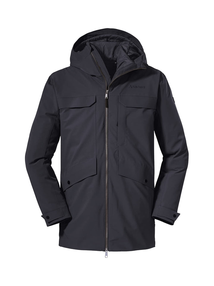 Schöffel Herren 3in1 Parka Moskau M, wind- und wasserdichte Herren Winterjacke, Parka mit wattierter
