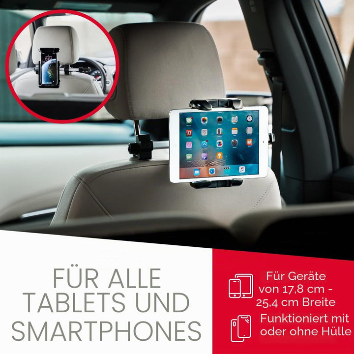 Macally Kfz-Kopfstützen-Halterung für iPad Pro/Air/Mini, Tablets, Nintendo Switch Silber, silber