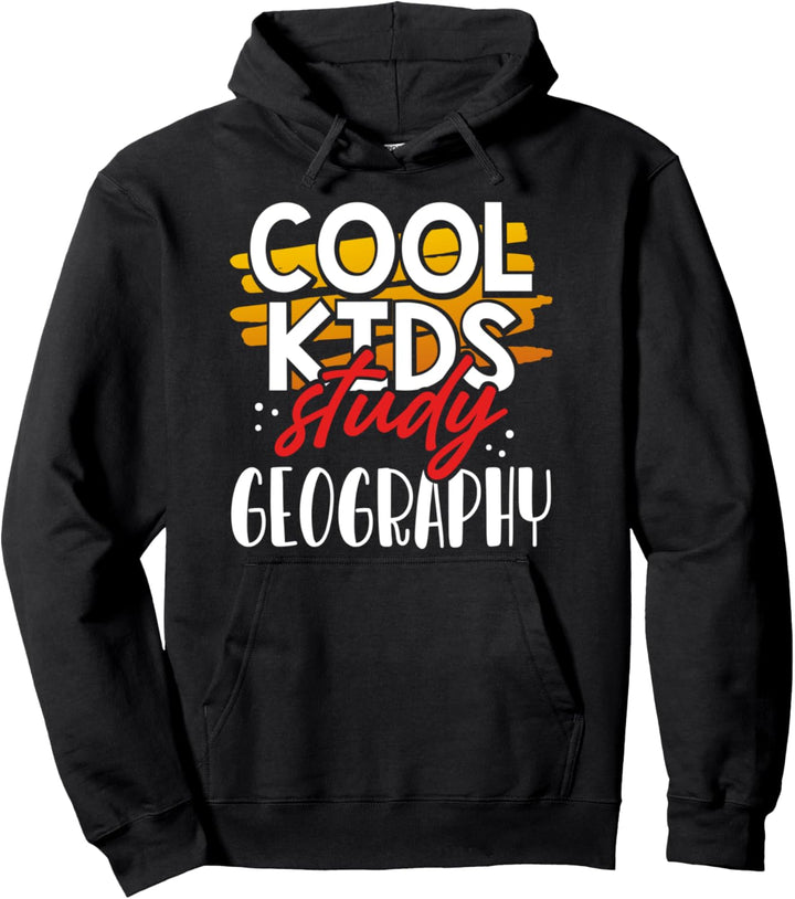 Kids Funny Geographics School Gift Cool Kids Study Geography Pullover Hoodie