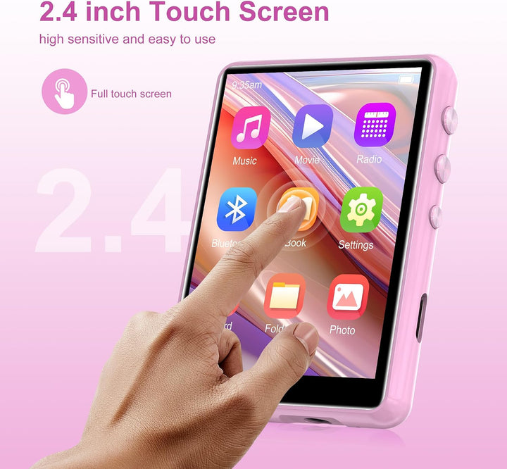 SWOFY 64GB MP3 Player Bluetooth 5.3 HiFi Music Player, 2.4-Zoll Touchscreen MP3 Player mit Lautsprec