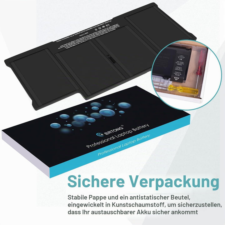 A1405 Akku kompatibel mit MacBook Air 33 cm (13 Zoll) 7,2 V 72000 mAh, A1466 A1377 A1496 Anfang 2014