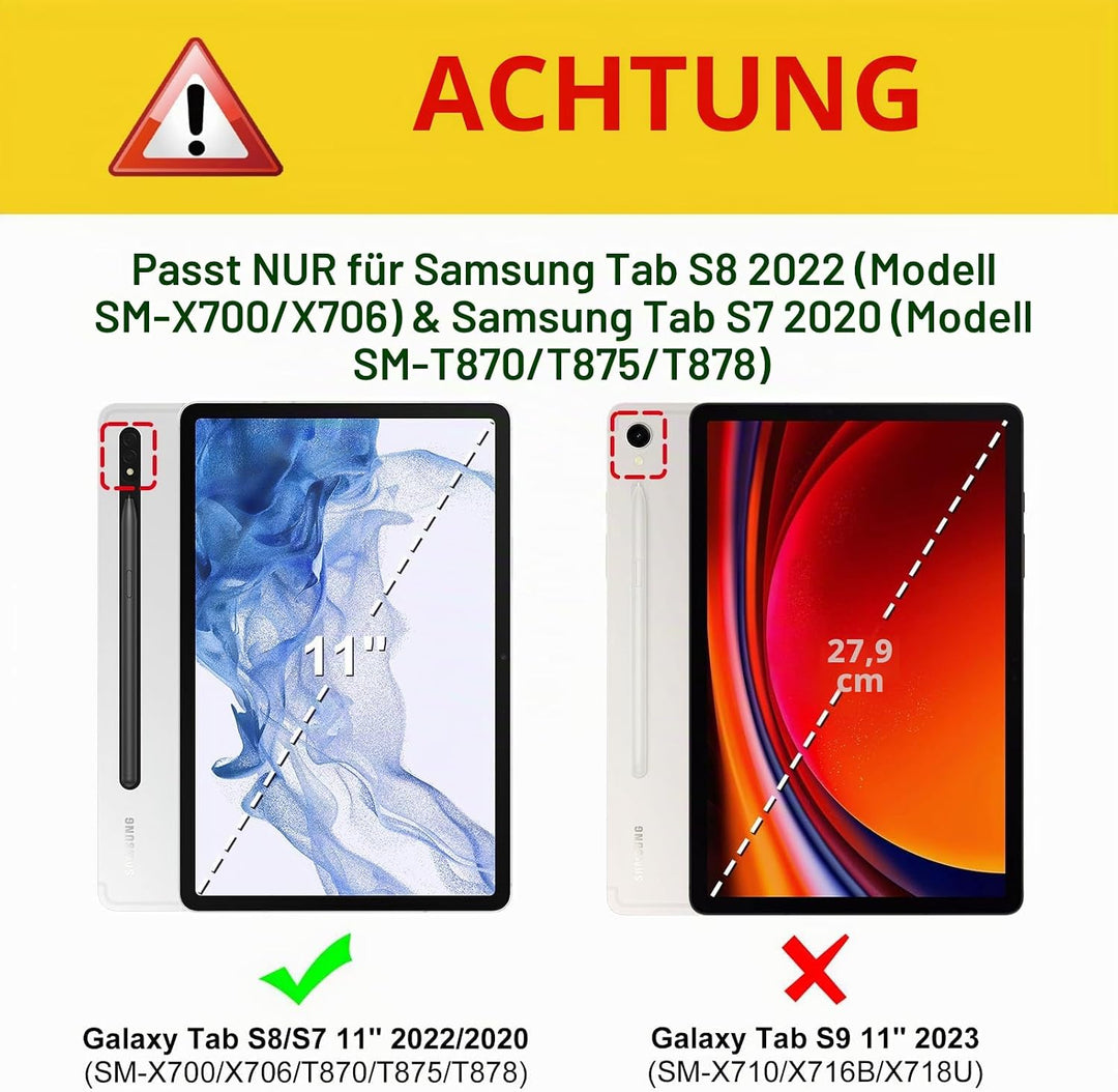 Fintie Tastatur Hülle für Samsung Galaxy Tab S8 11 Zoll 2022 /S7 11 Zoll 2020 Tablet, Keyboard Cover