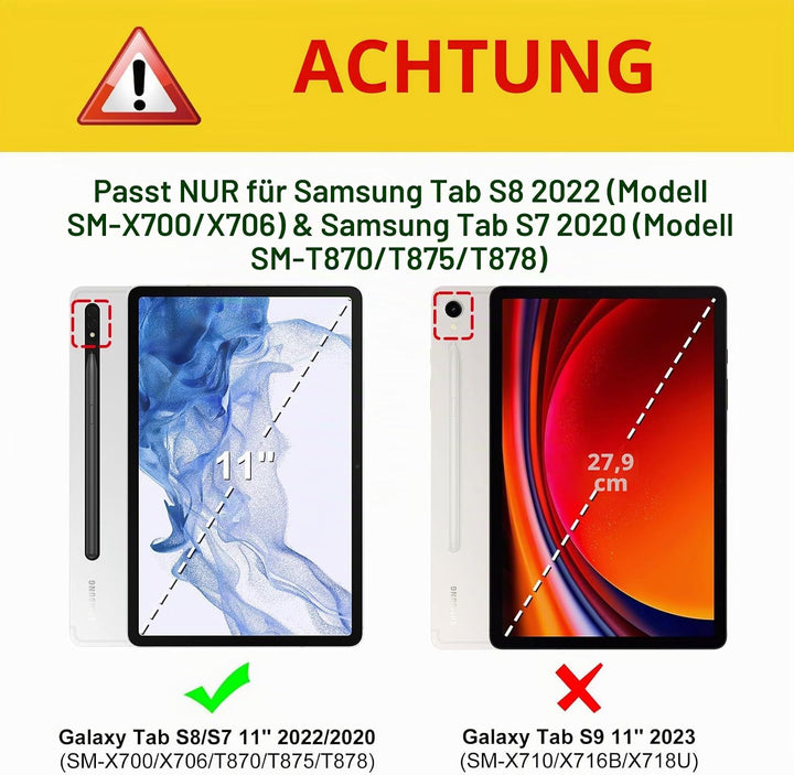 Fintie Tastatur Hülle für Samsung Galaxy Tab S8 11 Zoll 2022 /S7 11 Zoll 2020 Tablet, Keyboard Cover