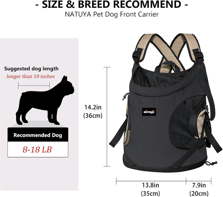 NATUYA Hundetragetasche für kleine Hunde, Haustier-Tragetasche mit gepolsterter Bodenmatte, 2 Reissv