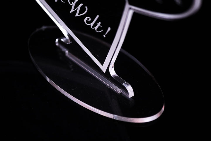 Acryl Schild in Herz Form "Für die beste Schwester der Welt" die perfekte Geschenkidee, mit Lasergra