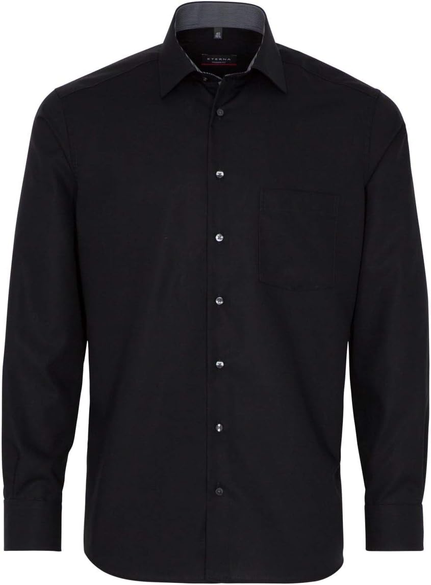 eterna Langarm Hemd MODERN FIT Popeline unifarben