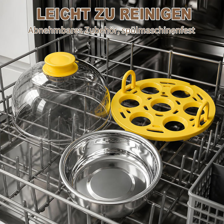 Eierkocher für 1-7 Eier, Eierkocher Testsieger, Egg Cooker Computergesteuerte Kontrolle, Egg Boiler