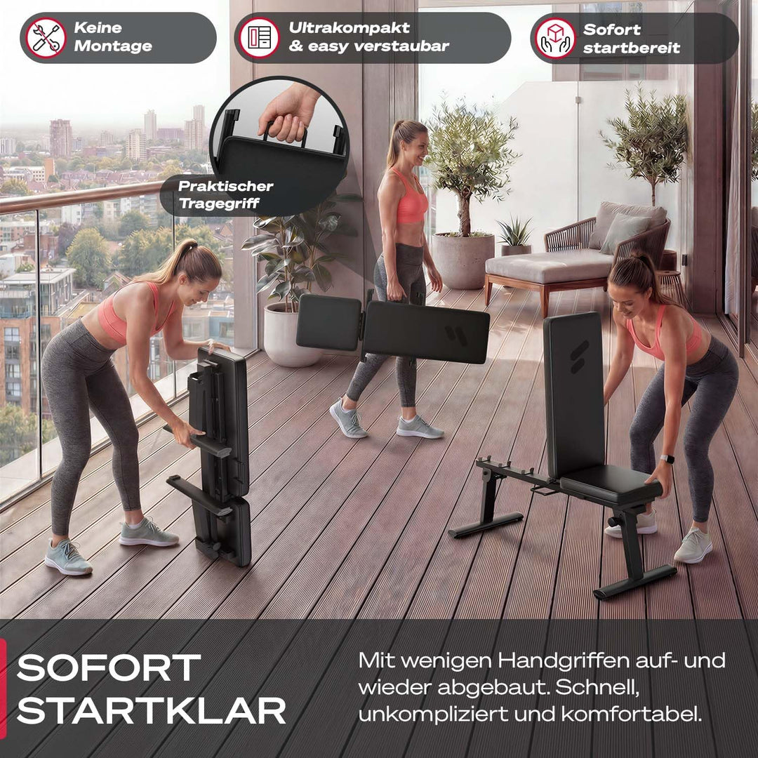 Sportstech Hantelbank verstellbar, Multifunktion Training Fitnessbank, kompatibel mit sGym Pro, 220
