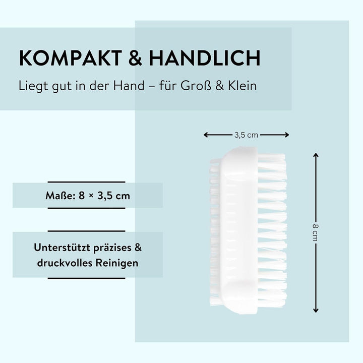 PARSA Beauty Doppelseitige Handbürste Nagelbürste – Nail Brush im Set (10 Stück Weiss) – Handwaschbü