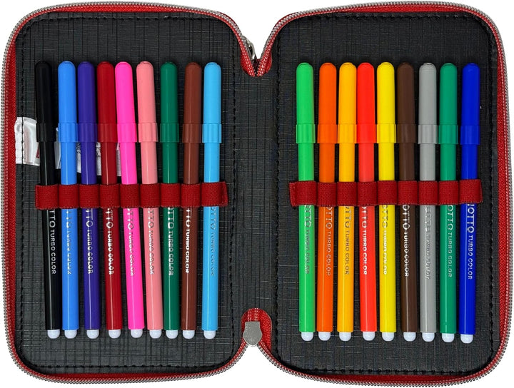 3-Fach Federmäppchen Gefüllt Jungen (6-10 Jahre) für Spiderman Fan – 3D-Effekt Federtasche Schule (4