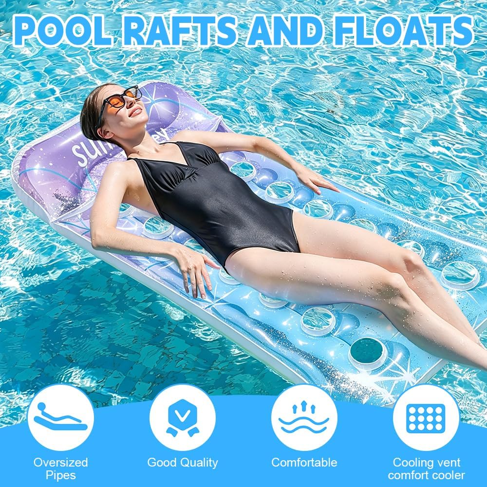 Aufblasbare Wasser Luftmatratze Pool 165x75cm, Hängematte Pool Spielzeug, Aufblasbarer Luftmatratze
