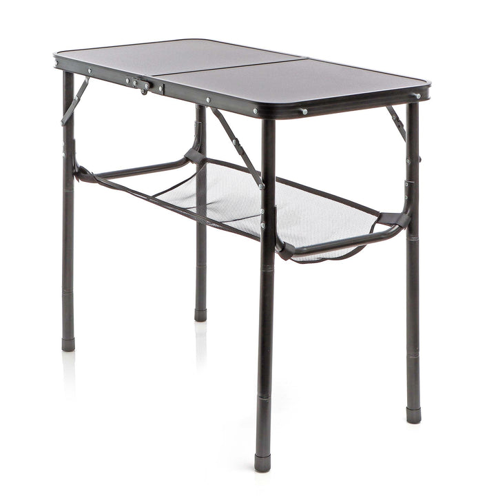 Toboli Campingtisch Schwarz 80x40cm höhenverstellbar auf 31/45/56/70 cm Aluminium Klapptisch Falttis