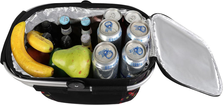 ALLCAMP 22L Einkaufskörbe Gross Isolierkorb Kühlkorb Kühltasche Picknickkorb Thermotasche Kühltasche