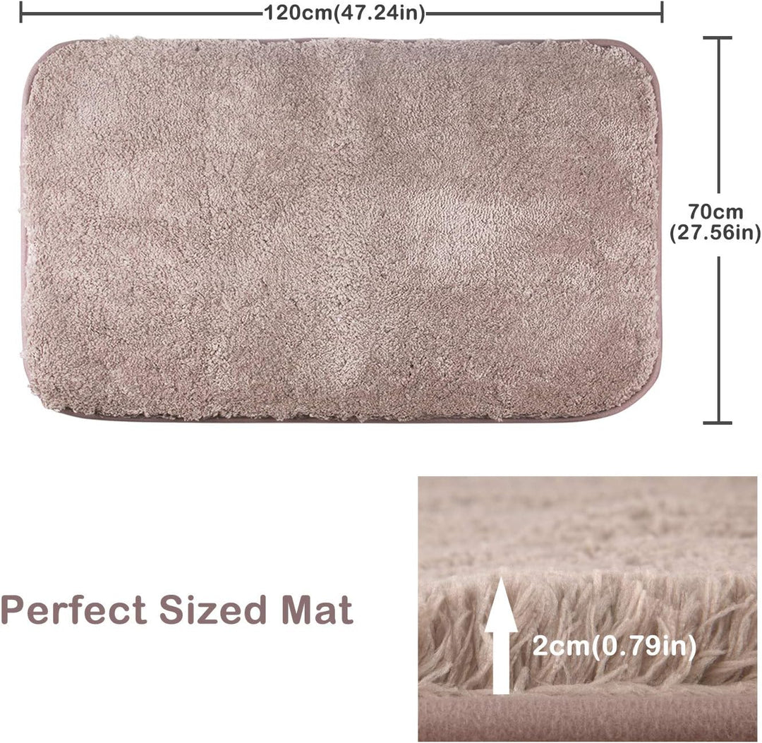 FCSDETAIL rutschfeste, Hochflor Badteppiche 70X120 cm, Maschinenwaschbare Badematte, Badvorleger mit