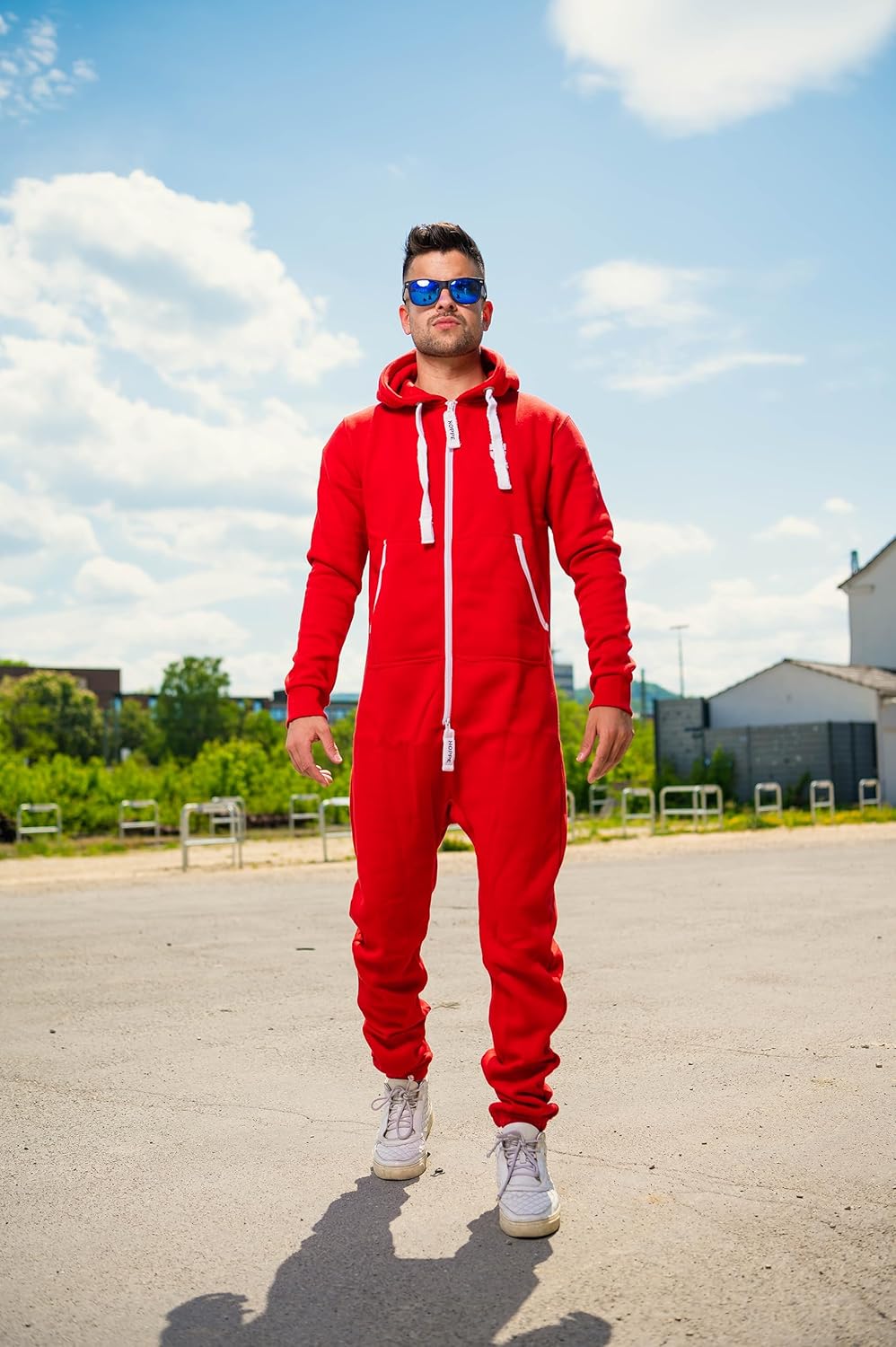 Gennadi Hoppe Herren Jumpsuit Onesie Jogger Einteiler Overall Slim Fit M Braun (Brown), M Braun (Bro