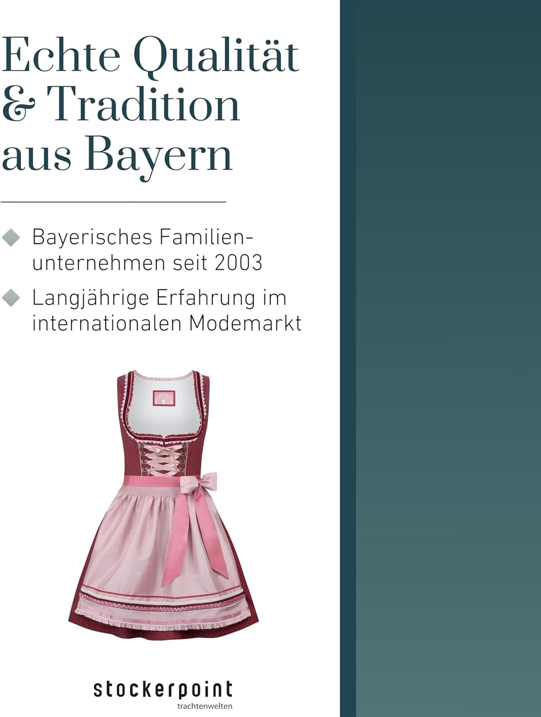 Stockerpoint Damen Dirndl Harper Kleid für besondere Anlässe 32 Altrosa, 32 Altrosa