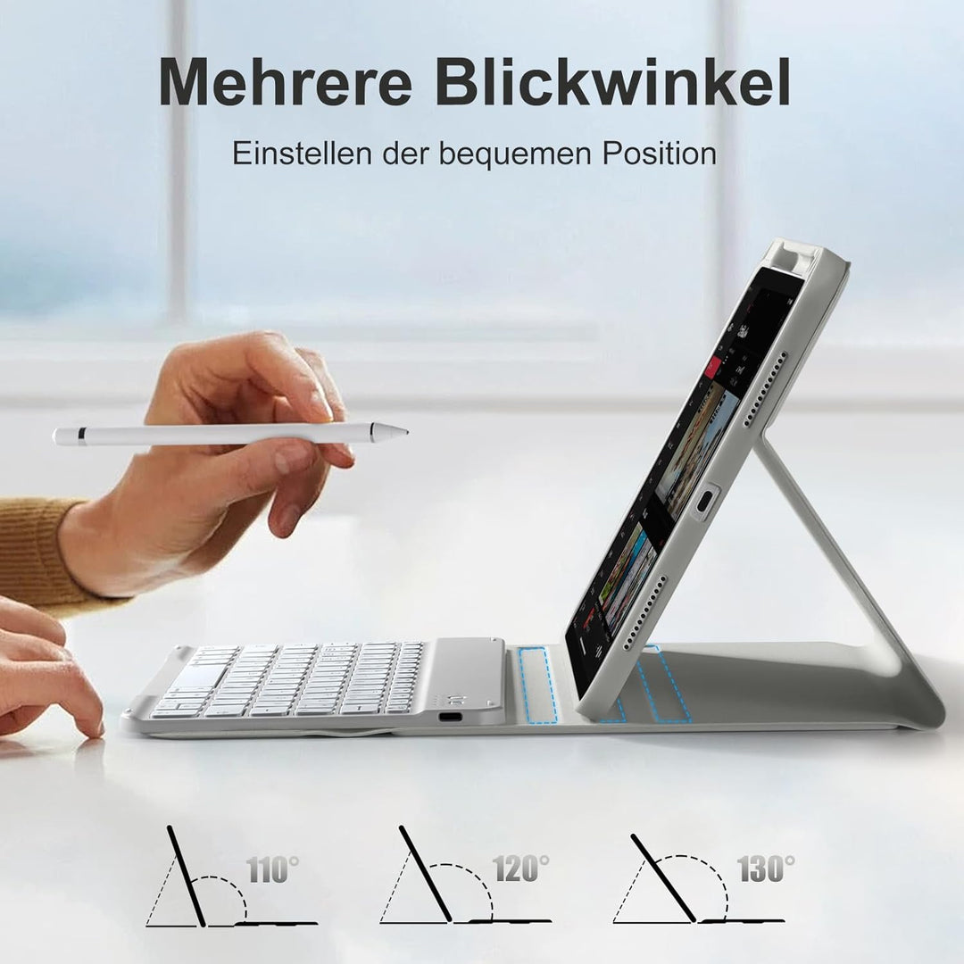 Hülle mit Tastatur für iPad A16 11 Generation 2025/10 Generation 2022(11/10.9 Zoll), Magnetische Ant