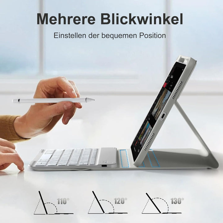 Hülle mit Tastatur für iPad A16 11 Generation 2025/10 Generation 2022(11/10.9 Zoll), Magnetische Ant