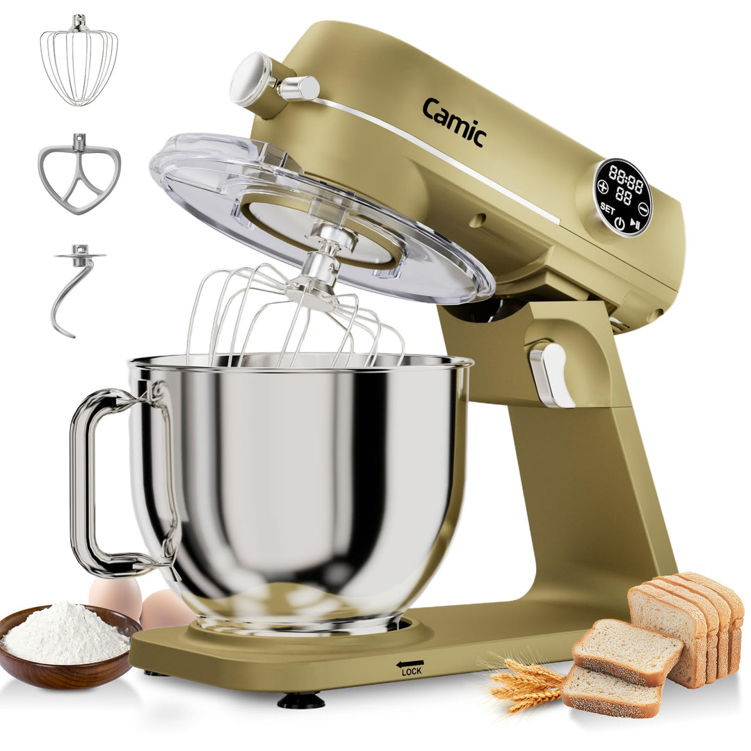 Camic Küchenmaschine 1800W, 8L Knetmaschine aus Vollmetall mit 10 Stufen, digitaler Touchscreen, Tim